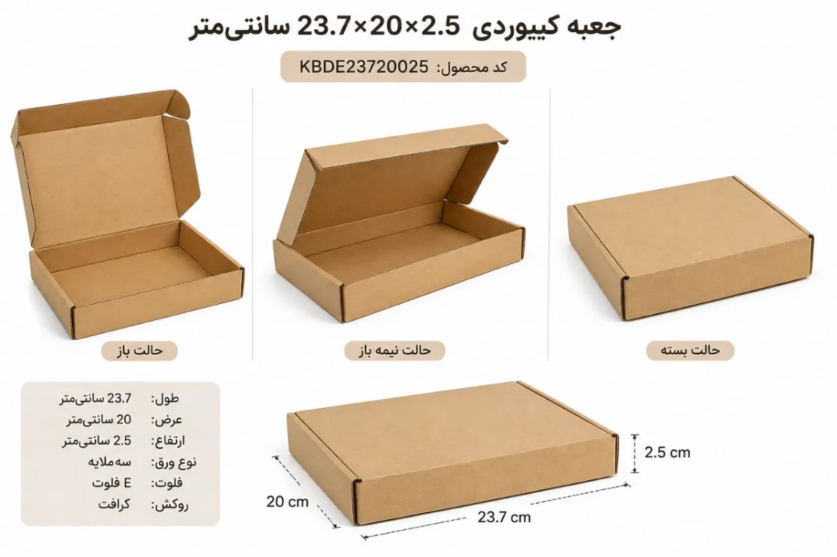جعبه کیبوردی کرافت ابعاد 237 در 200 در 25 میلیمتر
